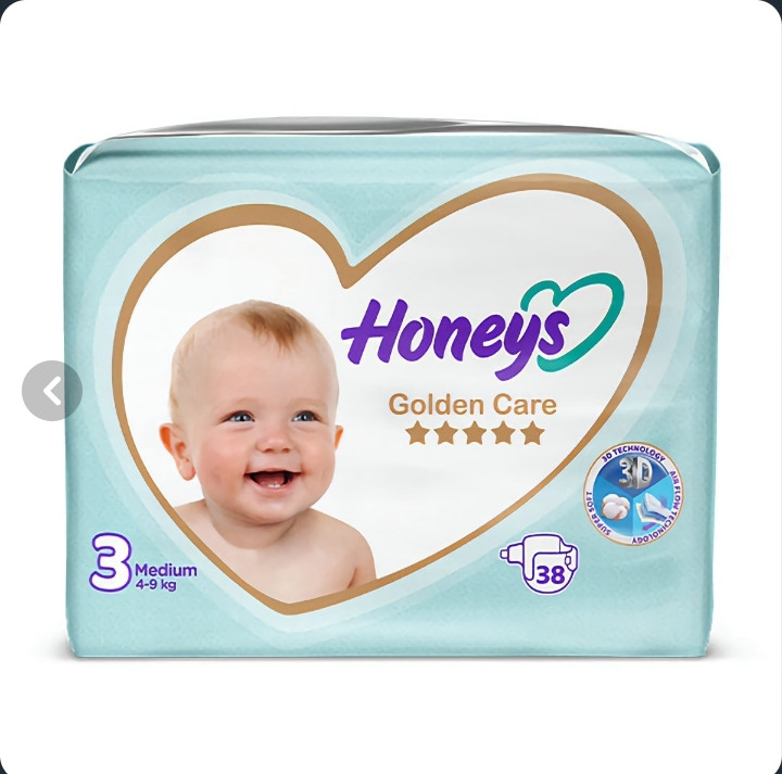 پوشک هانیز سایز 3 چسبی 38 عددی