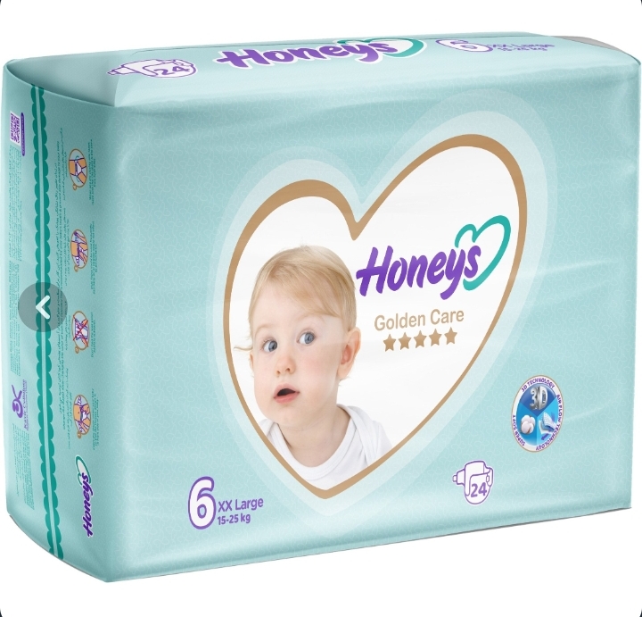 پوشک کودک هانیز سایز6 چسبی 24 عددی