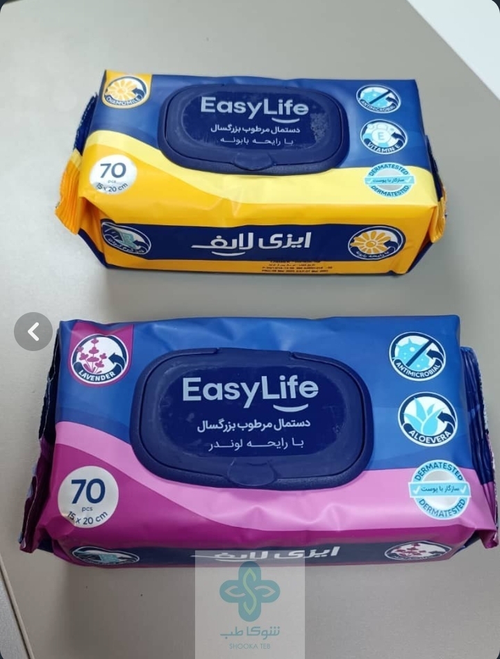 دستمال مرطوب بزرگسال ایزی لایف 70 تایی با رایحه بابونه